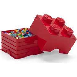 Κουτί αποθήκευσης LEGO(R)τετράγωνο μικρό κόκκινο 25x25x18cm