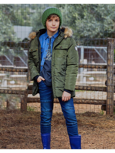 Εφηβικό Τζιν Παντελόνι Ελαστικό, Regular Fit με Λάστιχο Αγόρι -Μπλε Τζην- 13-123007-2