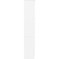 Βιτρίνα Γυάλινη ALTA Λευκό 77x35x186,5εκ. από Μασίφ Ξύλο Πεύκου