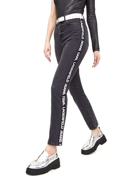 Karl Lagerfeld Ψηλόμεσο Γυναικείο Τζιν Παντελόνι Ελαστικά Slim Εφαρμογή Μαύρο 240J1112-J284