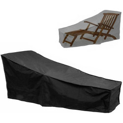 Outdoor Beach Chair Dustproof And Waterproof Cover Rocking Chair Furniture Protective Cover, Size: 210x75x80cm(Black+Silver) (OEM)