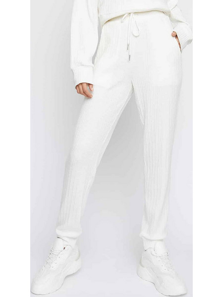 Glamorous Ψηλόμεσο Υφασμάτινο Γυναικείο Παντελόνι Κανονική Εφαρμογή Λευκό SA0239