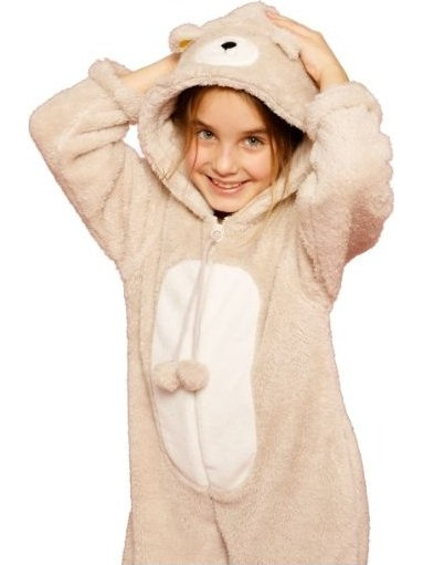 Noidinotte Παιδική Ολόσωμη Πιτζάμα Fleece Χειμωνιάτικη Μπεζ FE2027
