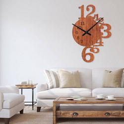 Ρολόι τοίχου εσωτερικού χώρου ξύλινο clock3 - Clock3-Μαόνι, 0,60cmx0,60cm