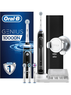 Oral-B Genius 10000N Black Ηλεκτρική Οδοντόβουρτσα με Χρονομετρητή Αισθητήρα Πίεσης & Θήκη Ταξιδίου