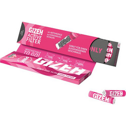GIZEH Χαρτάκια Pink King Size 34φ. με Φίλτρα Ενεργού Ανθρακα - Μαγνητικό Κλείσιμο