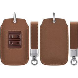 KW Mixed PU Leather Θήκη Κλειδιού Renault - 4 Κουμπιά - Smart Key Only Keyless Go - Light Brown / Brown (58938.03) 58938.03