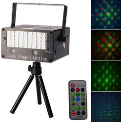 YX - 022M 20W Mini Remote Music Laser Projector Holographic Anime Stage Light with Tripod - SILVER