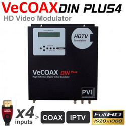PVI Vecoax Din Plus 4 x HDMI mpeg4 HD RF + IP modulator