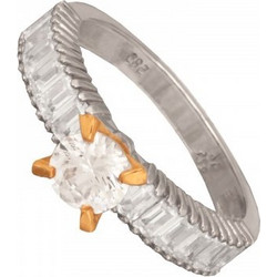 Γυναικείο λευκόχρυσο 14k δαχτυλίδι Μονόπετρο