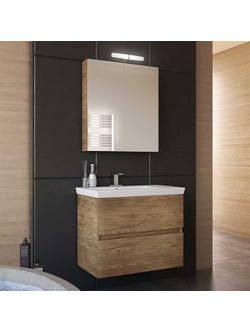 Drop Σετ Έπιπλο Μπάνιου με Νιπτήρα & Καθρέπτη Luxus 70 PL Wood Dark