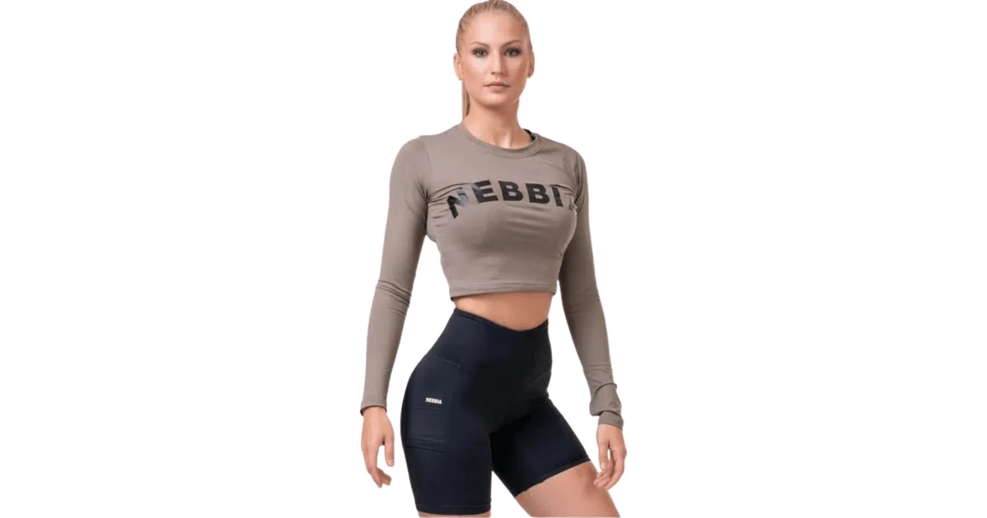 Long Sleeve Thumbhole Sporty Crop Top