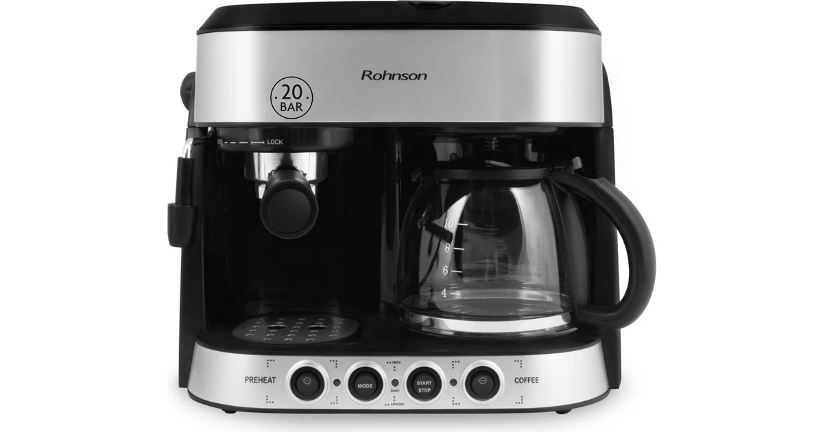 Rohnson R 974 Πολυκαφετιέρα Φίλτρου Espresso Cappuccino 20bar 1850W