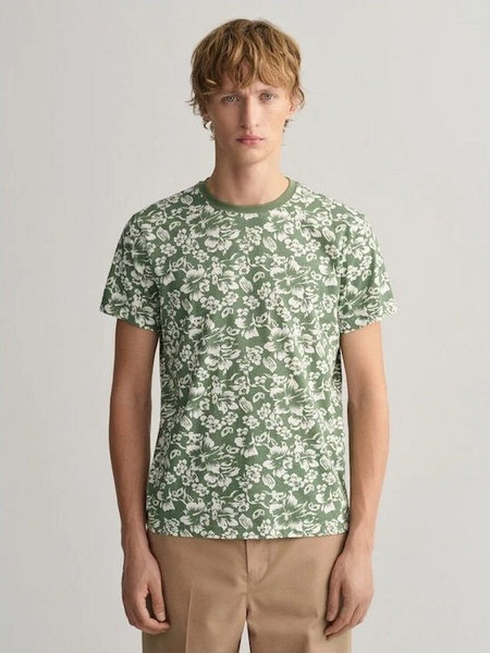 ...Ανδρικό Floral T-Shirt Military Green (2005108)