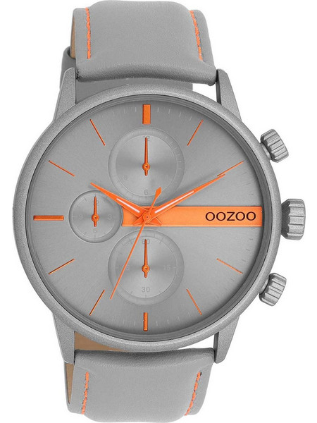 OOZOO Timepieces - C11224, Grey case with Grey Leather Strap