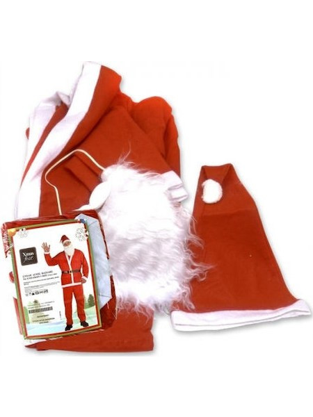 Χριστουγεννιάτικη Στολή Άγιος Βασίλης Κόκκινη Υ:180cm One Size 93-2587 1132607