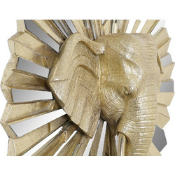 Διακοσμητική Φιγούρα DKD Home Decor Κρυστάλλινο Ελέφαντας Χρυσό Ρητίνη (47 x 18 x 56,5 cm)