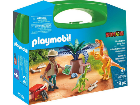 Playmobil Family Fun Βαλιτσάκια Maxi Εξερευνητής & Δεινόσαυροι για 4+ Ετών 70108