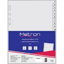 Metron Διαχωριστικά Πλαστικά Α4 Αριθμοί 1-31 Γκρι