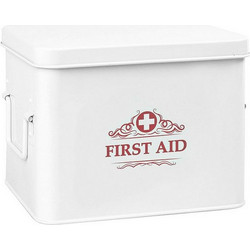 First Aid Kit 111088 Medical Center Μεταλλικό Φαρμακείο πρώτων Βοηθειών Χειρός (16 x 16 x 22 cm ) White