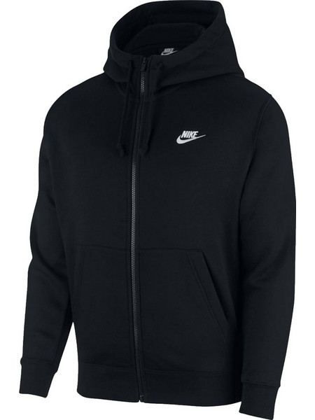 Nike Sportswear Club Ανδρική Ζακέτα Φούτερ με Κουκούλα και Φερμουάρ Μαύρη BV2645-010