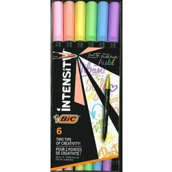 BIC Intensity Dual Pastel Μαρκαδόροι Ζωγραφικής Σετ 6 Χρώματα