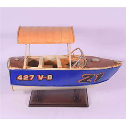 Διακοσμητικό Βάρκα Ταχύπλοο με τέντα μεταλλικό 24x10.5x15.5 cm