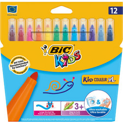 BIC Kids Kid Couleur XL Μαρκαδόροι Ζωγραφικής Σετ 12 Χρώματα