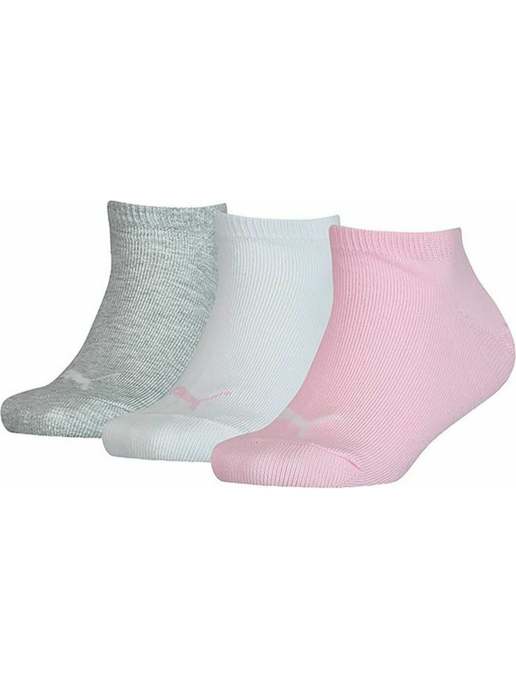 Sports Socks Puma Kids Invisible Grey Pink White 3 Units