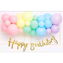 Γιρλάντα μπαλόνια σε παστέλ αποχρώσεις Happy Birthday 30τμχ