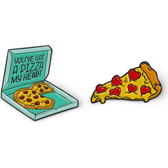 Set of 2 Enamel Metal Pins - Pin Your Style! - Pizza MTP0010