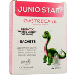 Junio Star Gastrocare Προβιοτικά και βιταμίνες του συμπλέγματος Β για το Γαστρεντερικό σύστημα του Παιδιού 10 Φακελίσκοι