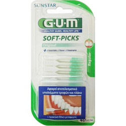 GUM Soft-Picks Fluoride Μεσοδόντιες Οδοντογλυφίδες Medium Πράσινες 50 τμχ