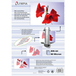 Olympia 9166 Φύλλα πλαστικοποίησης για Α4 σε κουτί 80 microns 100 τμχ