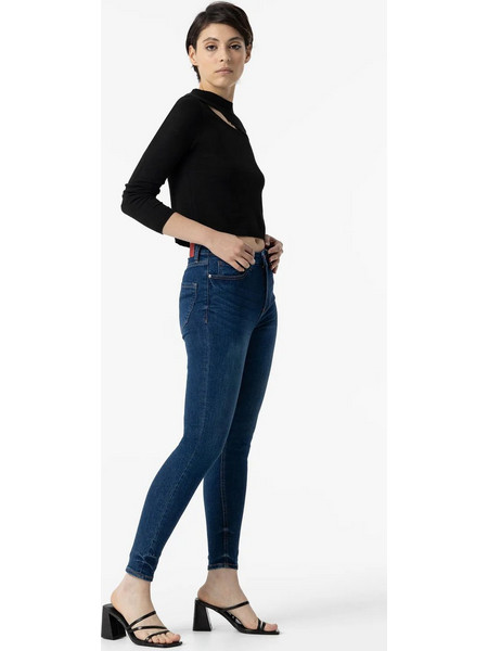 Tiffosi Lauren Ψηλόμεσο Γυναικείο Τζιν Παντελόνι Ελαστικά Skinny Εφαρμογή Navy Μπλε 10052429-E10