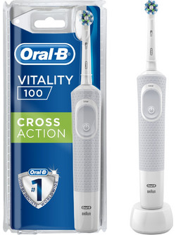 Oral-B Vitality 100 Cross Action White Ηλεκτρική Οδοντόβουρτσα με Χρονομετρητή