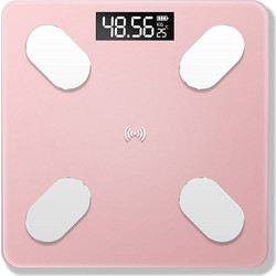 Γυάλινη Ψηφιακή Ζυγαριά Bluetooth για Μέτρηση Βάρους & Λιπομετρητή Σώματος Έως 180kg - Ροζ