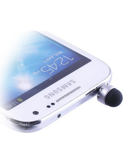 EARPHONE ANTI-DUST JACK PLUG 3.5mm + STYLUS TOUCH PEN SILVER