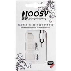 NOOSY Nano SIM +amp Micro SIM Adapter Set, λευκό, SIM-002