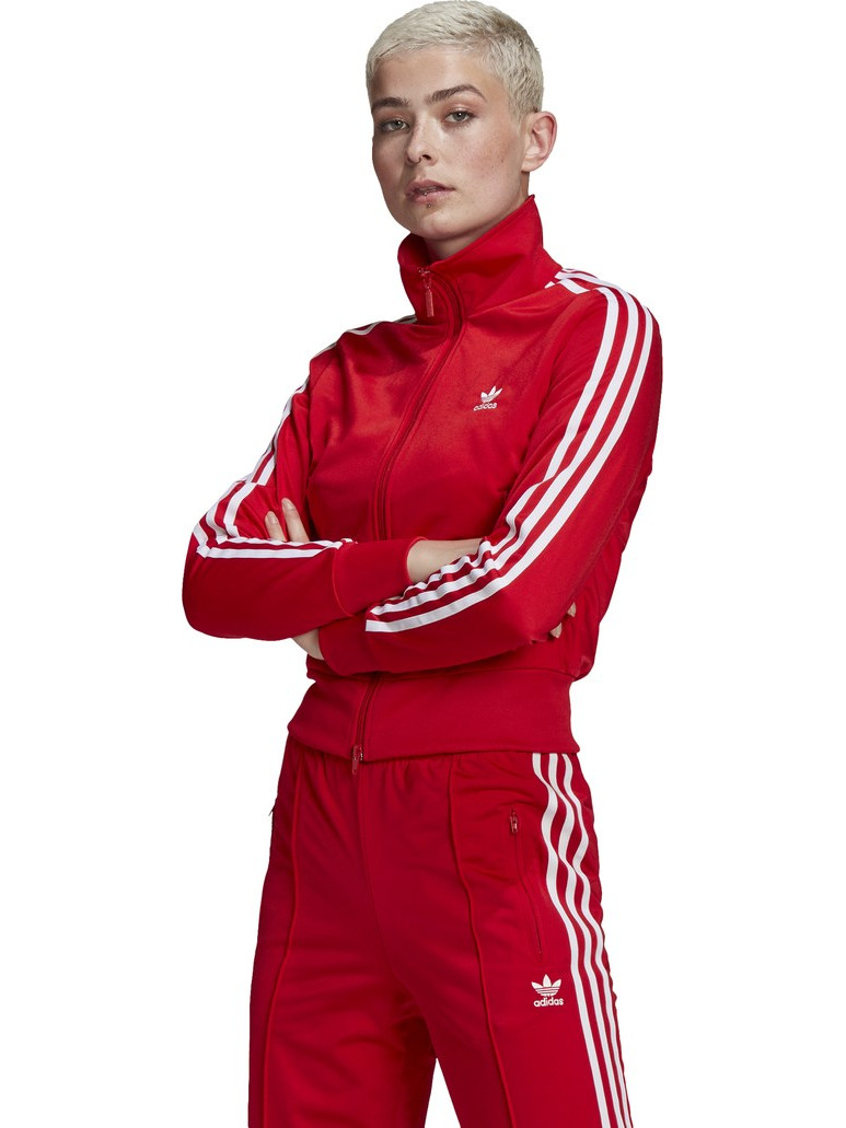 Adidas Adicolor Classics Firebird Primeblue Γυναικεία Ζακέτα Φούτερ Κοντή με Φερμουάρ Κόκκινη GN2818