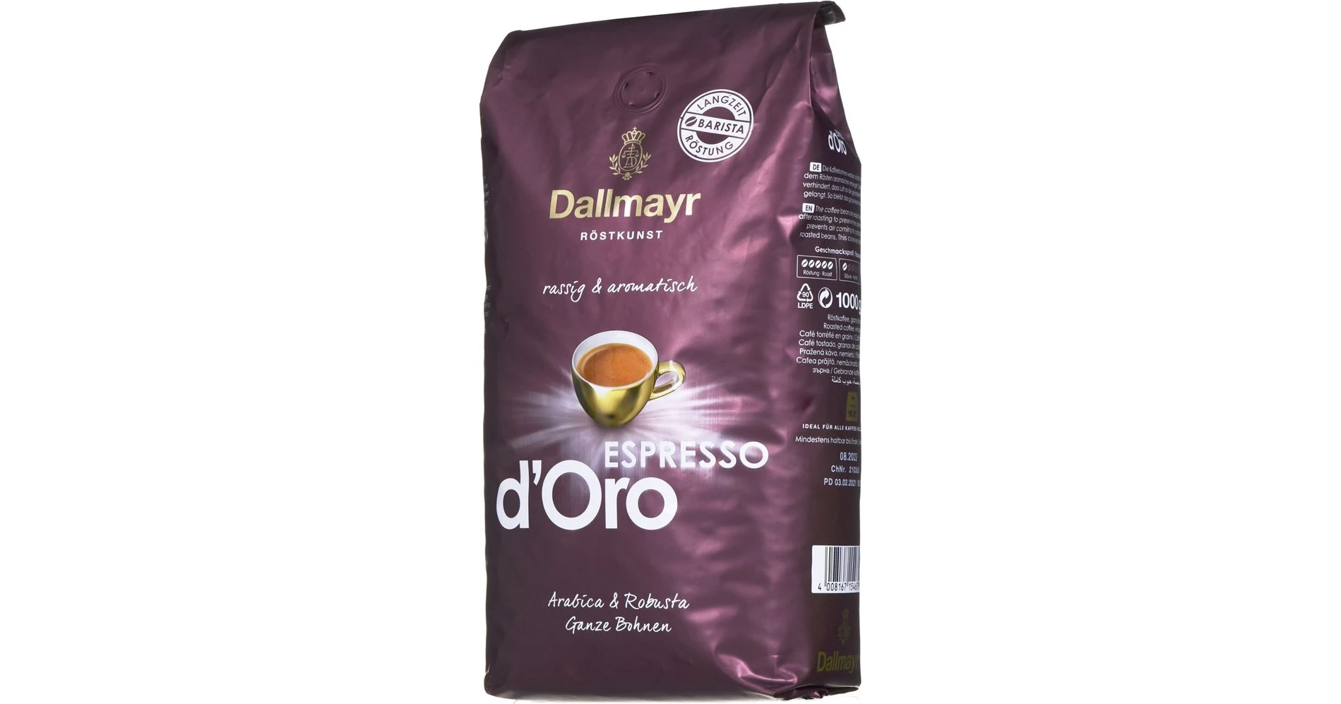 Dallmayr d Oro Ganze Bohnen Καφές Espresso Αλεσμένος 1000gr BestPrice gr