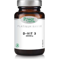 Power Of Nature Platinum Range D-Vit 3 Βιταμίνη για Ανοσοποιητικό 2000iu 60 ταμπλέτες