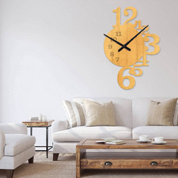 Ρολόι τοίχου εσωτερικού χώρου ξύλινο clock3 - Clock3-Άχρωμο, 0,60cmx0,60cm