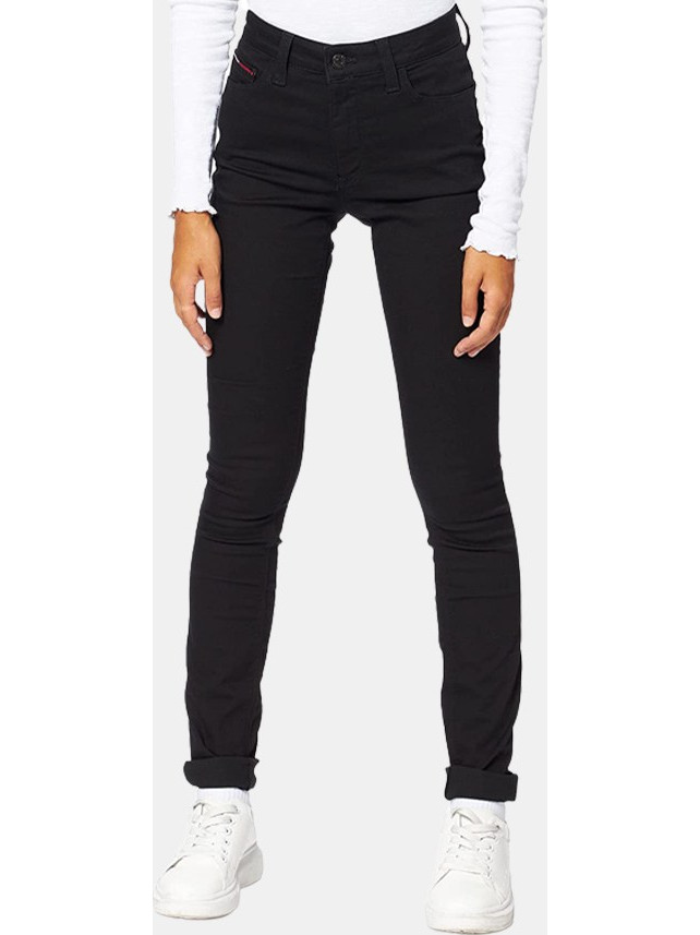 Tommy Jeans Ψηλόμεσο Γυναικείο Τζιν Παντελόνι Ελαστικό Slim Εφαρμογή Μαύρο DW0DW04328
