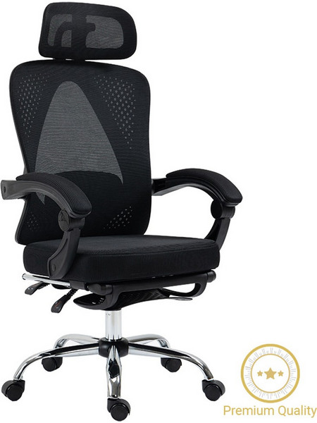Pakoworld Titan Καρέκλα Γραφείου Διευθυντική με Προσκέφαλο Στήριξη Μέσης και Ανάκλιση Μαύρη 256-000003