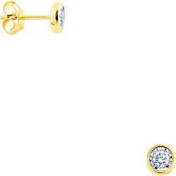 Χρυσά σκουλαρίκια Κ14 με μπριγιάν, BOI10124