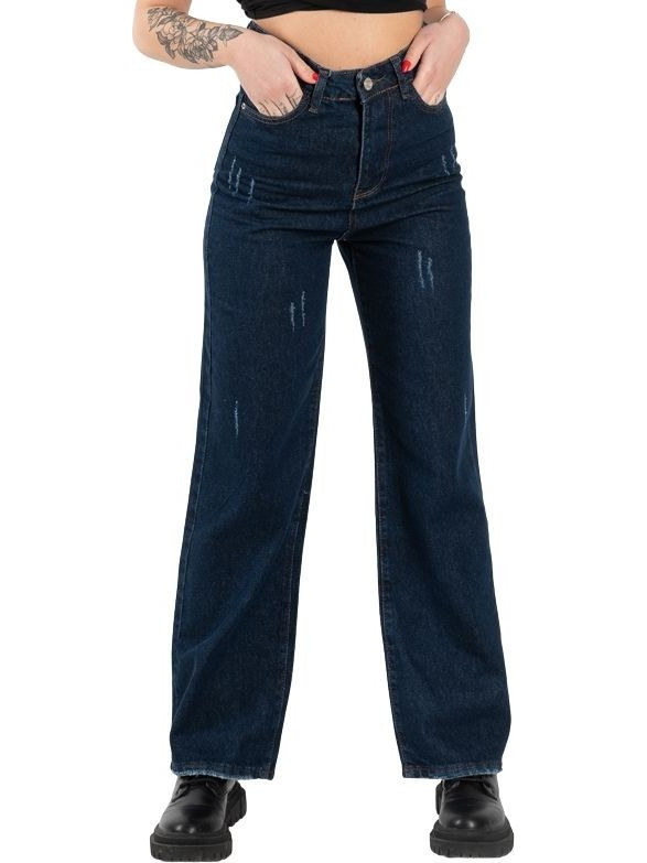 Straight jeans high waist DB-170 Dark Blue
