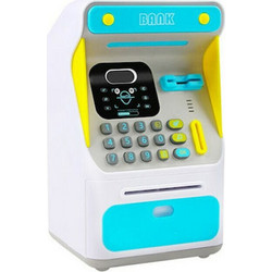 Παιδικός Κουμπαράς Πλαστικός Mini ATM με Αναγνώριση Προσώπου Μπλε 16x14x26.5cm