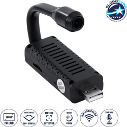GloboStar(R) 86028 IP Camera 1080P WiFi 360 Μοιρών - USB - Νυχτερινή Όραση με LED IR - Διπλή Κατέυθυνση Ομιλίας - Ανιχνευτή Κίνησης - Νυχτερινή Λήψη - Μαύρο