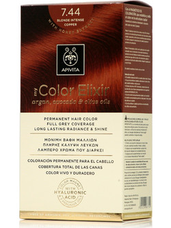 Apivita My Color Elixir 7.44 Ξανθό Έντονο Χάλκινο Μόνιμη Βαφή Μαλλιών Χωρίς Αμμωνία 50ml